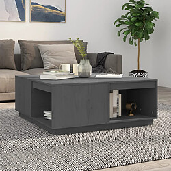 ComfortXL Table Basse Gris 100x101x40,5 Cm Bois Massif De Pin