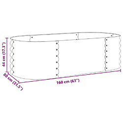 vidaXL Lit surélevé de jardin 160x80x44 cm Acier galvanisé Argenté pas cher