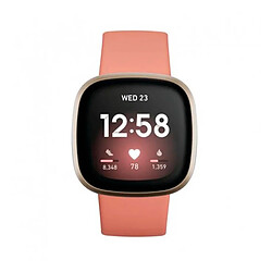 Fitbit Versa 3 Aluminium Doré et Bracelet Rose