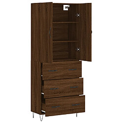 Avis vidaXL Buffet haut Chêne marron 69,5x34x180 cm Bois d'ingénierie