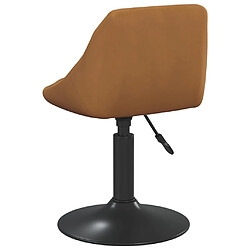 Acheter vidaXL Chaises pivotantes à manger lot de 6 marron velours