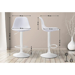 Non Tabouret de bar Kiel simili cuir blanc