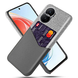 Coque en TPU + PU anti-rayures avec porte-carte pour votre Honor X40i 5G - gris