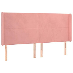 Avis Maison Chic Tête de lit scandinave à LED,meuble de chambre Rose 163x16x118/128 cm Velours -MN60700