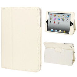 Wewoo Housse en cuir à rabat double texture Litchi avec fonction de support pour iPad mini 1/2/3 (blanc)