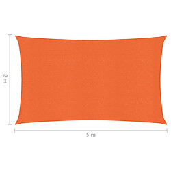 Helloshop26 Voile d'ombrage rectangulaire orange 2 x 5 m pas cher