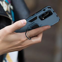 Avis Avizar Coque Huawei P40 Pro Bi-matière Bague Métallique Support Vidéo Bleu Gris