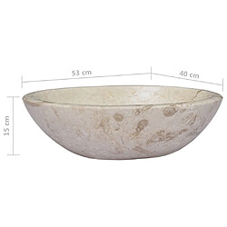 vidaXL Lavabo Crème 53x40x15 cm Marbre pas cher