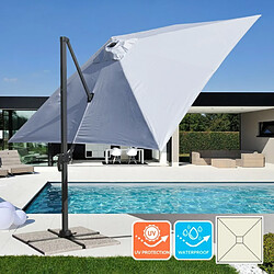 Elios Parasols Parasol de jardin 3x3 bras en aluminium carré Paradise, Styles: sans volant