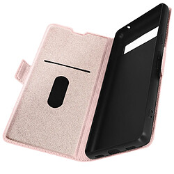 Avizar Étui pour Google Pixel 7a Porte-carte Support Vidéo Fin Wallet Slim rose gold