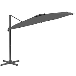 Helloshop26 Parasol meuble de jardin cantilever à led 400 x 300 cm anthracite 02_0008165