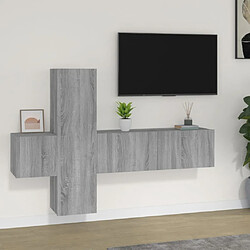 vidaXL Ensemble de meubles TV 3 pcs Sonoma gris Bois d'ingénierie