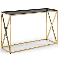 Paris Prix Console Design en Verre Gladis 120cm Or & Noir