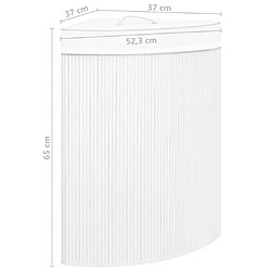 vidaXL Panier à linge d'angle Bambou Blanc 60 L pas cher