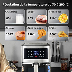 Acheter Friteuse sans huile 8.8 L 1900 W - KILISKY - air fryer - 8 programmes - Écran LED Tactile - Fenêtre Visible