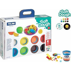 MILAN - Malette 8 bouteilles 59 g Pâte douce Soft Dough avec outils 'Heure de cuisine', multicolore (FACTIS, S.A. 913308CT)