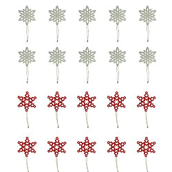 Avis 10pcs pendentifs en tissu de noël avec des flocons de neige, des ornements d’arbres de Noël, en blanc