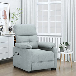 vidaXL Fauteuil inclinable électrique Gris clair Tissu