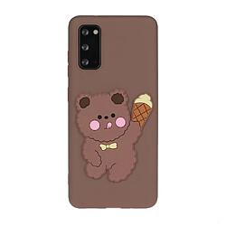 Coque en TPU décor de logo animal ours manger des glaces pour votre Samsung Galaxy S20