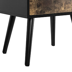 Avis Helloshop26 Petite table avec 2 tiroirs de chevet de nuit commode armature de table et tiroirs pieds en pin effet bois 60 cm noir 03_0003140