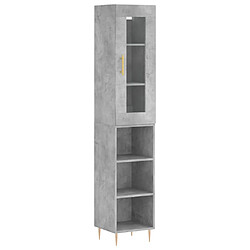 vidaXL Buffet haut Gris béton 34,5x34x180 cm Bois d'ingénierie