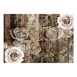 Artgeist Papier peint - Old Wood & Roses [147x105]