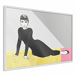 Paris Prix Affiche Murale Encadrée Elegant Audrey 30 x 20 cm Blanc