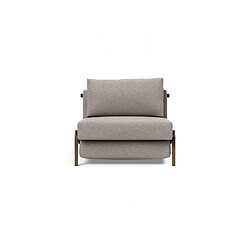 Inside 75 Fauteuil convertible lit 90 cm ILB 500 chêne fumé tissu Corocco Warm Grey