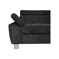 VENESETTI Canapé d'angle en velours luxe 5 places LUGO gris foncé, angle droit pas cher