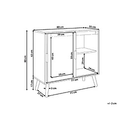 Avis Beliani Commode à 2 portes en rotin clair HODGEN