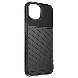 Avizar Coque pour iPhone 14 Silicone Effet Strié Antidérapant Noir