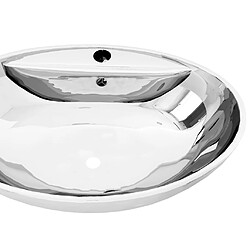 Avis vidaXL Lavabo avec trop-plein 58,5 x 39 x 21 cm Céramique Argenté