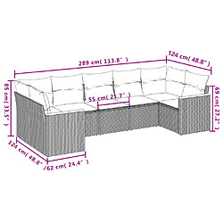 Avis Maison Chic Salon de jardin avec coussins 7 pcs | Ensemble de Table et chaises | Mobilier d'Extérieur gris résine tressée -GKD18316