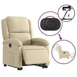 Maison Chic Fauteuil Relax pour salon, Fauteuil inclinable électrique crème tissu -GKD76190 pas cher