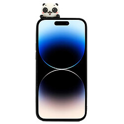 Coque en silicone Motif de dessin animé 3D, anti-chutte, anti-goutte pour votre iPhone 14 Pro - Panda à arc bleu