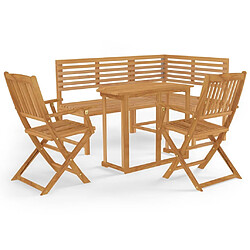 Maison Chic Mobilier de bistro et chaises de jardin 4 pcs Bois d'acacia solide -GKD985426