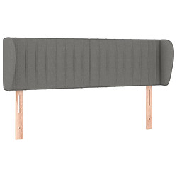 vidaXL Tête de lit avec oreilles Gris foncé 147x23x78/88 cm Tissu