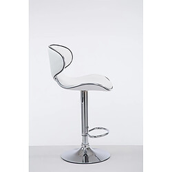 Avis Decoshop26 Tabouret de bar chaise de bar hauteur réglable avec repose pieds en synthétique blanc et métal 10_0000078