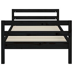 Acheter vidaXL Cadre de lit sans matelas noir 75x190 cm bois de pin massif