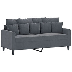 vidaXL Canapé à 2 places Gris foncé 140 cm Velours