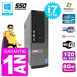 PC Dell 7020 SFF Intel i7-4770 RAM 8Go SSD 120Go Graveur DVD Wifi W7 - Occasion