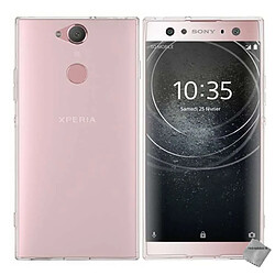 Htdmobiles Coque silicone gel fine pour Sony Xperia XA2 + film ecran - BLANC TRANSPARENT