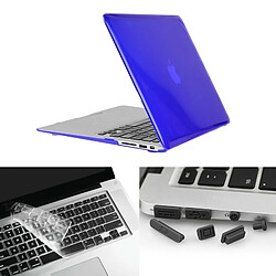 Wewoo Housse Étui bleu foncé pour Macbook Air 11,6 pouces Chapeau-Prince 3 en 1 Crystal Hard Shell de protection en plastique avec clavier de et prise de poussière de port