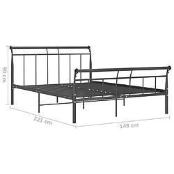 vidaXL Cadre de lit sans matelas noir métal 140x200 cm pas cher