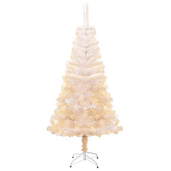 vidaXL Sapin de Noël artificiel pointes iridescentes Blanc 120 cm PVC