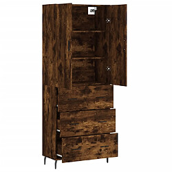 Avis vidaXL Buffet haut Chêne fumé 69,5x34x180 cm Bois d'ingénierie