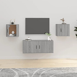 Maison Chic Lot de 2 Meubles TV muraux Banc TV suspendus pour salon Sonoma gris 40x34,5x40 cm -MN77980