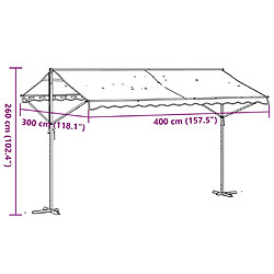 vidaXL Auvent autoportant bleu et blanc 400x300 cm tissu et acier pas cher