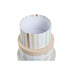 Jeu de Caisses de Rangement Empilables DKD Home Decor Multicouleur Carton 37,5 x 37,5 x 18 cm