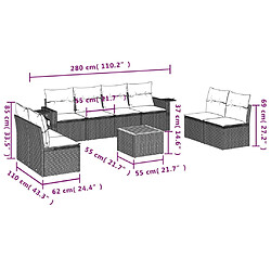 Avis Maison Chic Ensemble Tables et chaises d'extérieur 9 pcs avec coussins,Salon de jardin noir résine tressée -GKD210585